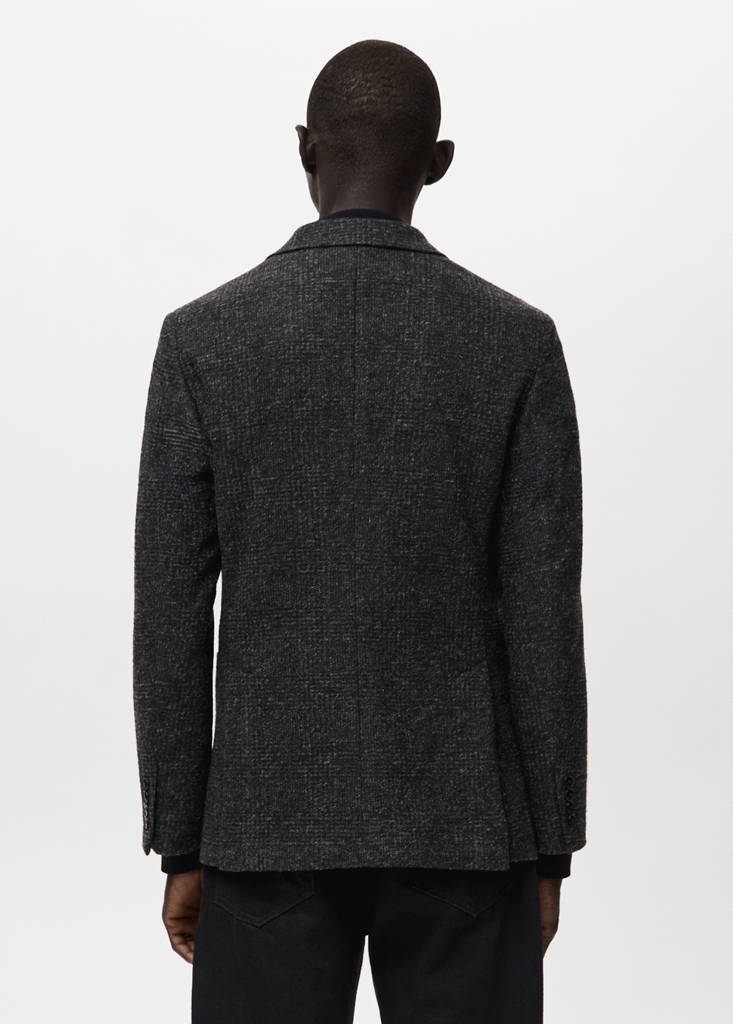 Slim fit flecked wool blazer — Grey