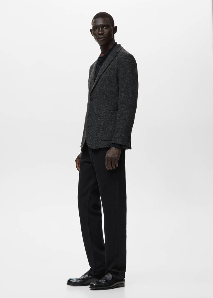 Slim fit flecked wool blazer — Grey