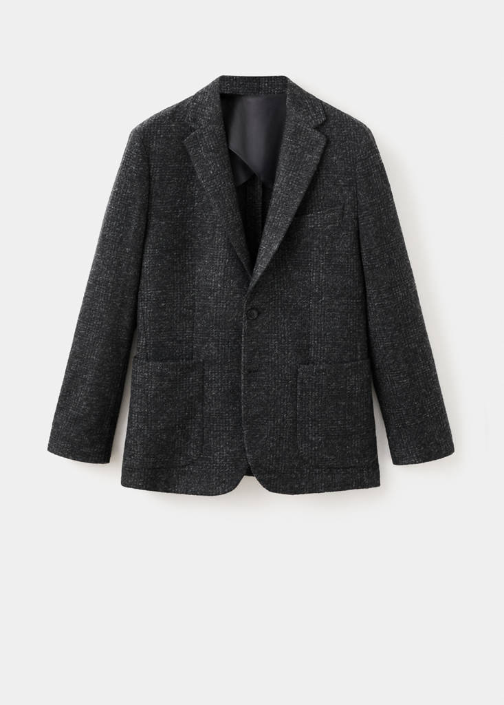 Slim fit flecked wool blazer — Grey
