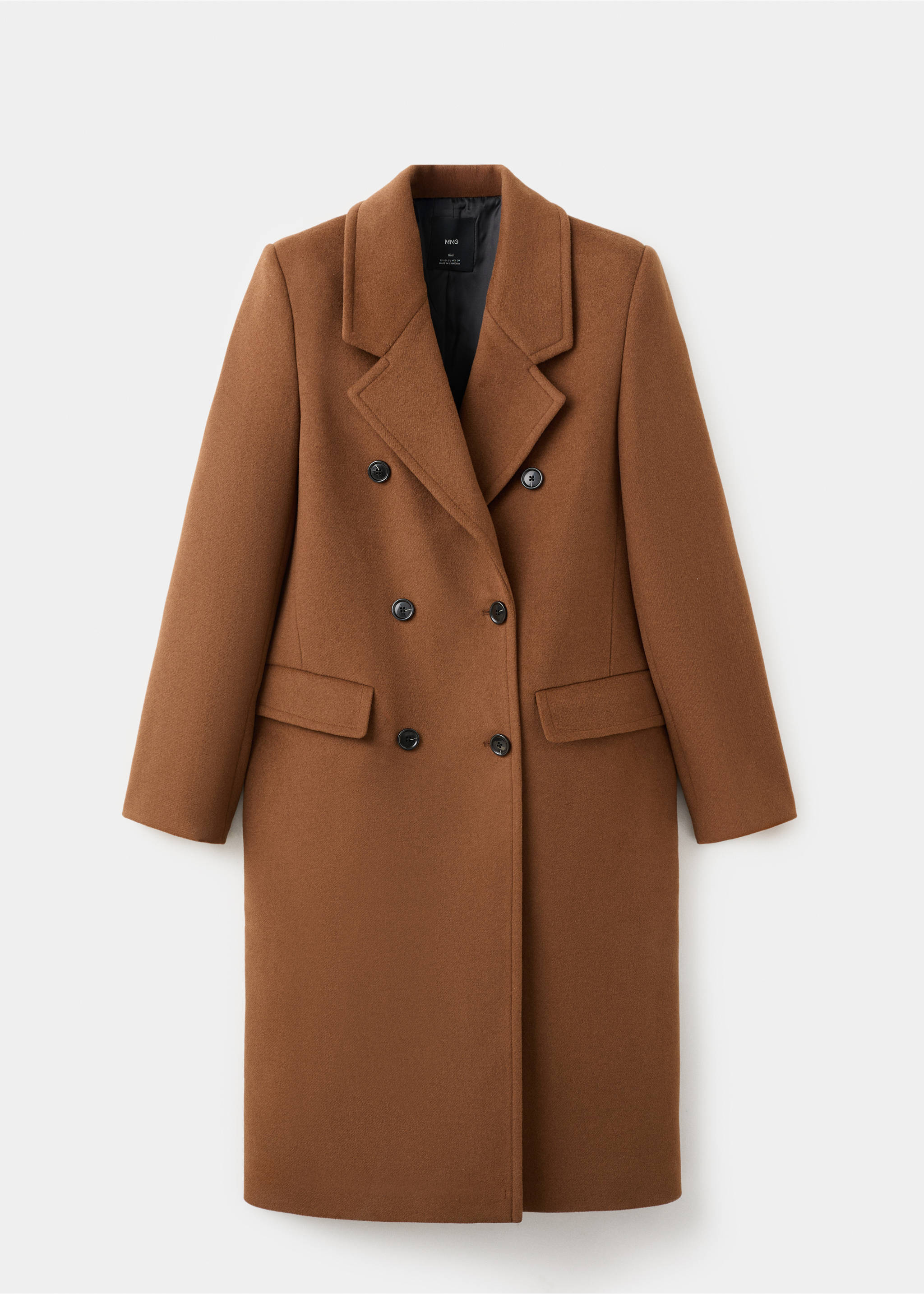 Double-breasted wool coat - Article without model, Ochre. Ref: 27091231-00.