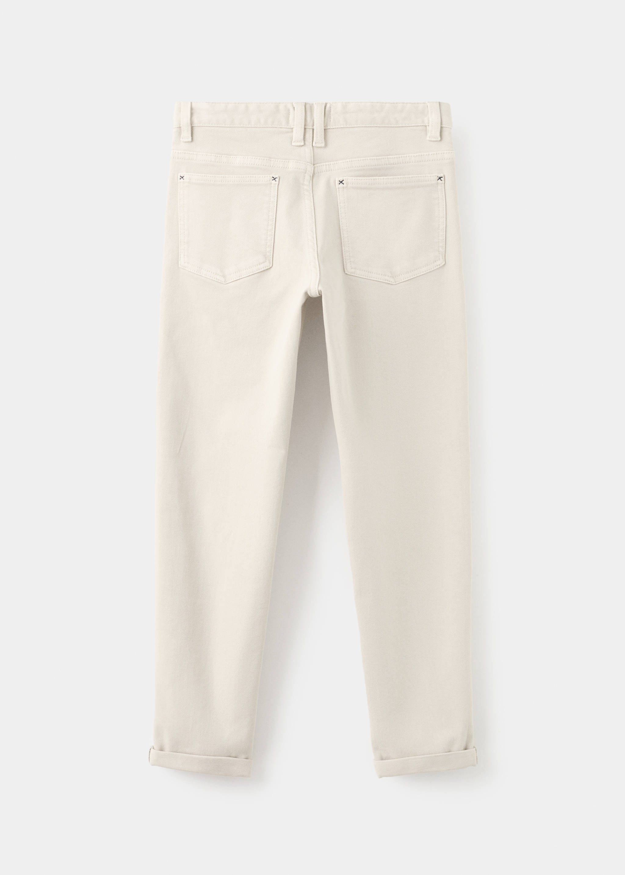Straight trousers with turn-up hem - Reverse of the article