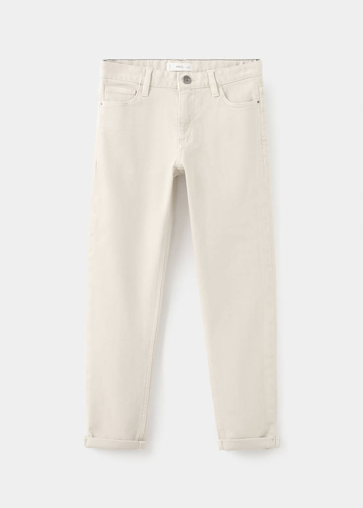 MANGO KIDS - Pantalon droit avec ourlet beige - 8 - Garçon