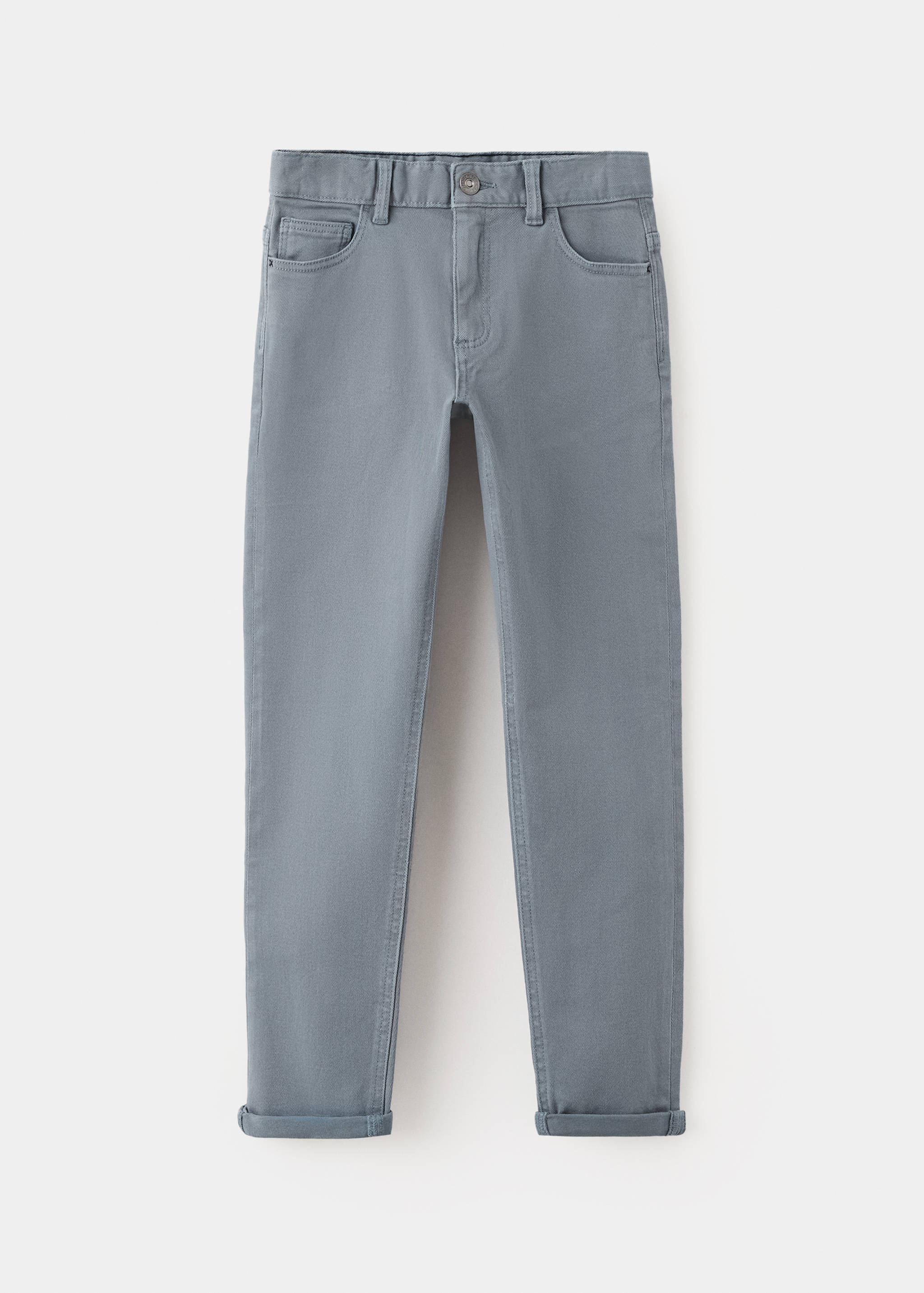 Straight trousers with turn-up hem - Article without model