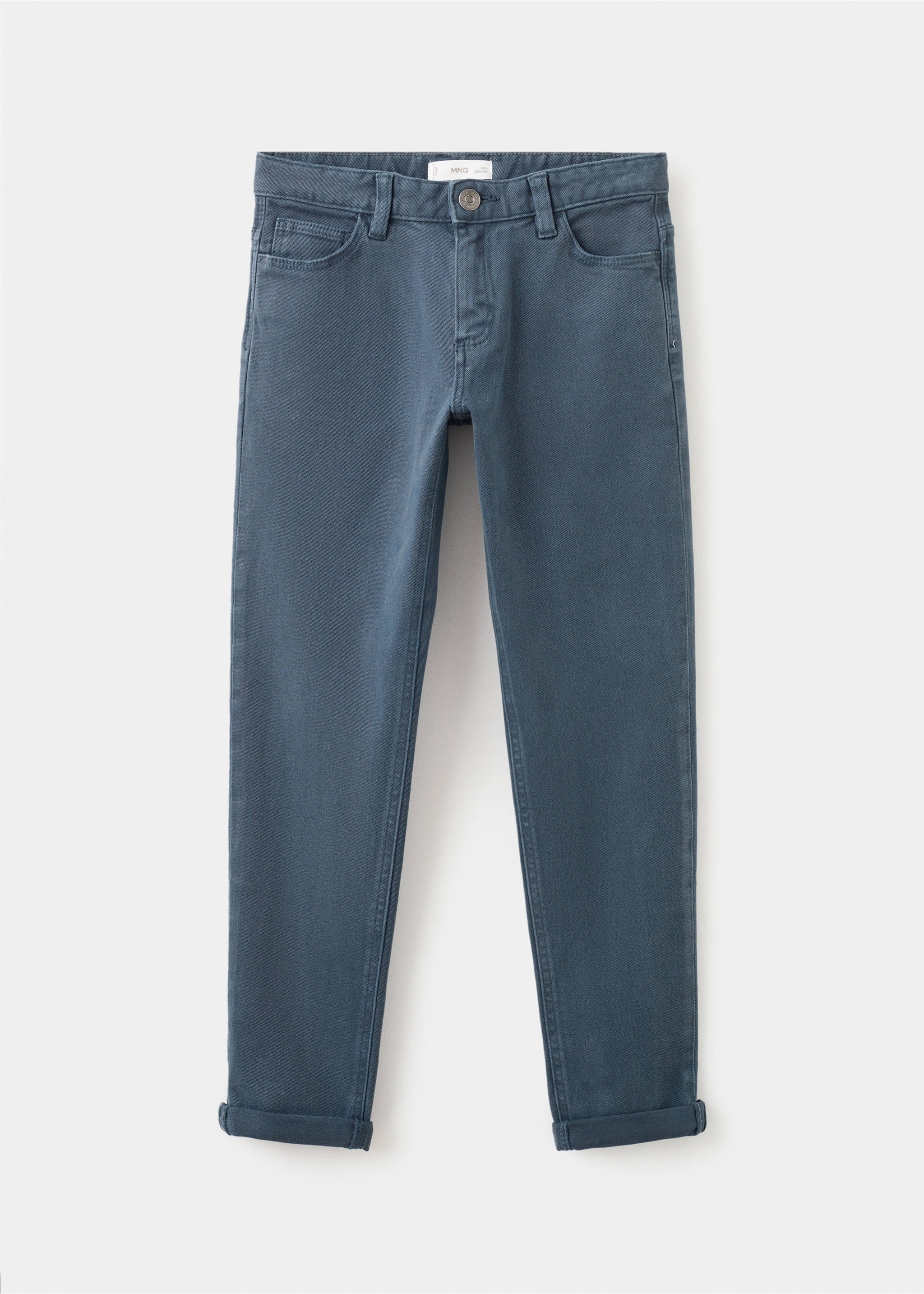 Straight trousers with turn-up hem - Article without model, Navy. Ref: 27091233-00.
