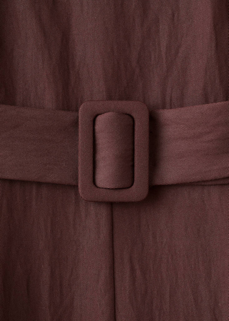 Lyocell jumpsuit with belt — Brown