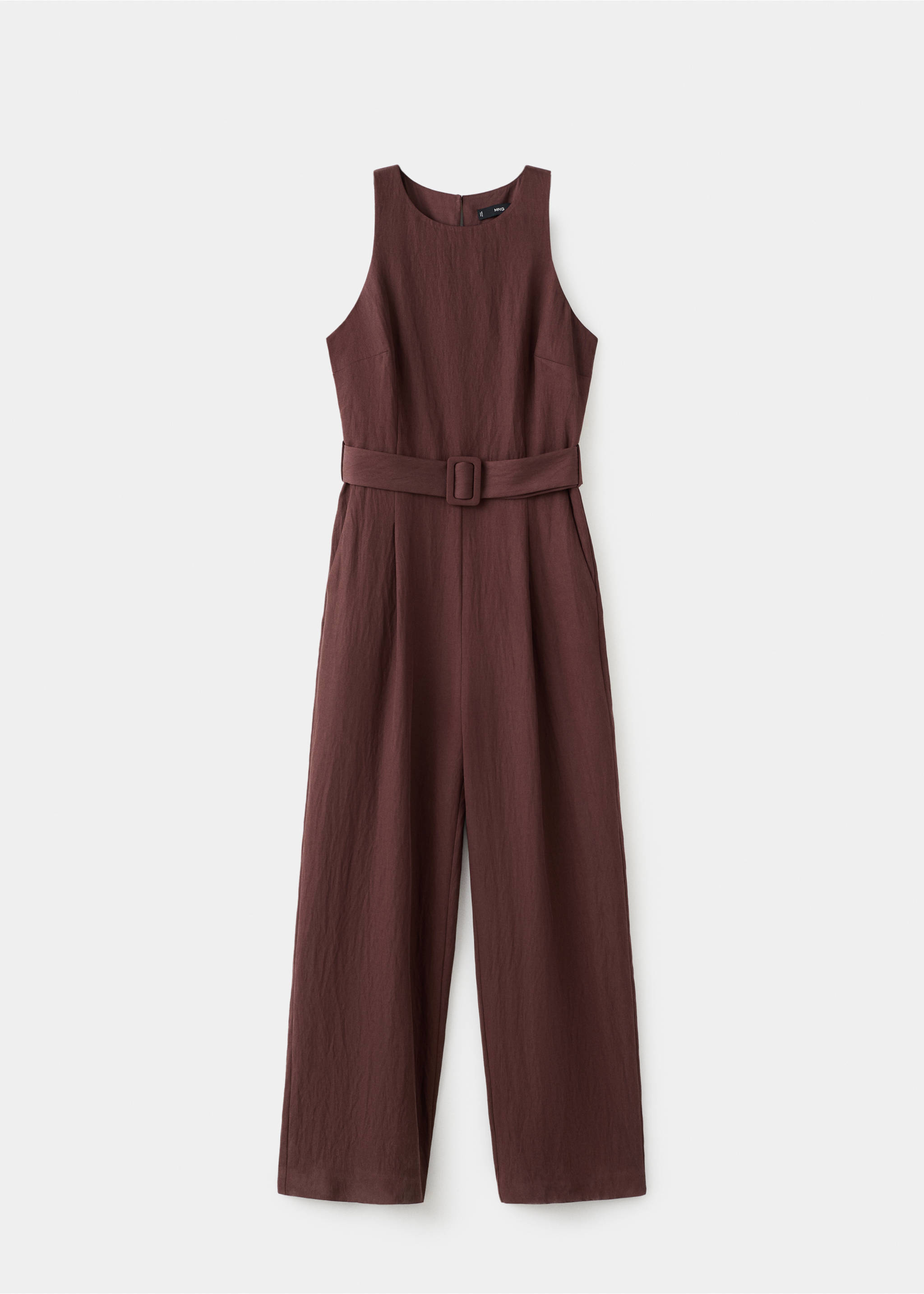 Lyocell jumpsuit with belt - Article without model, Brown. Ref: 27091234-00.