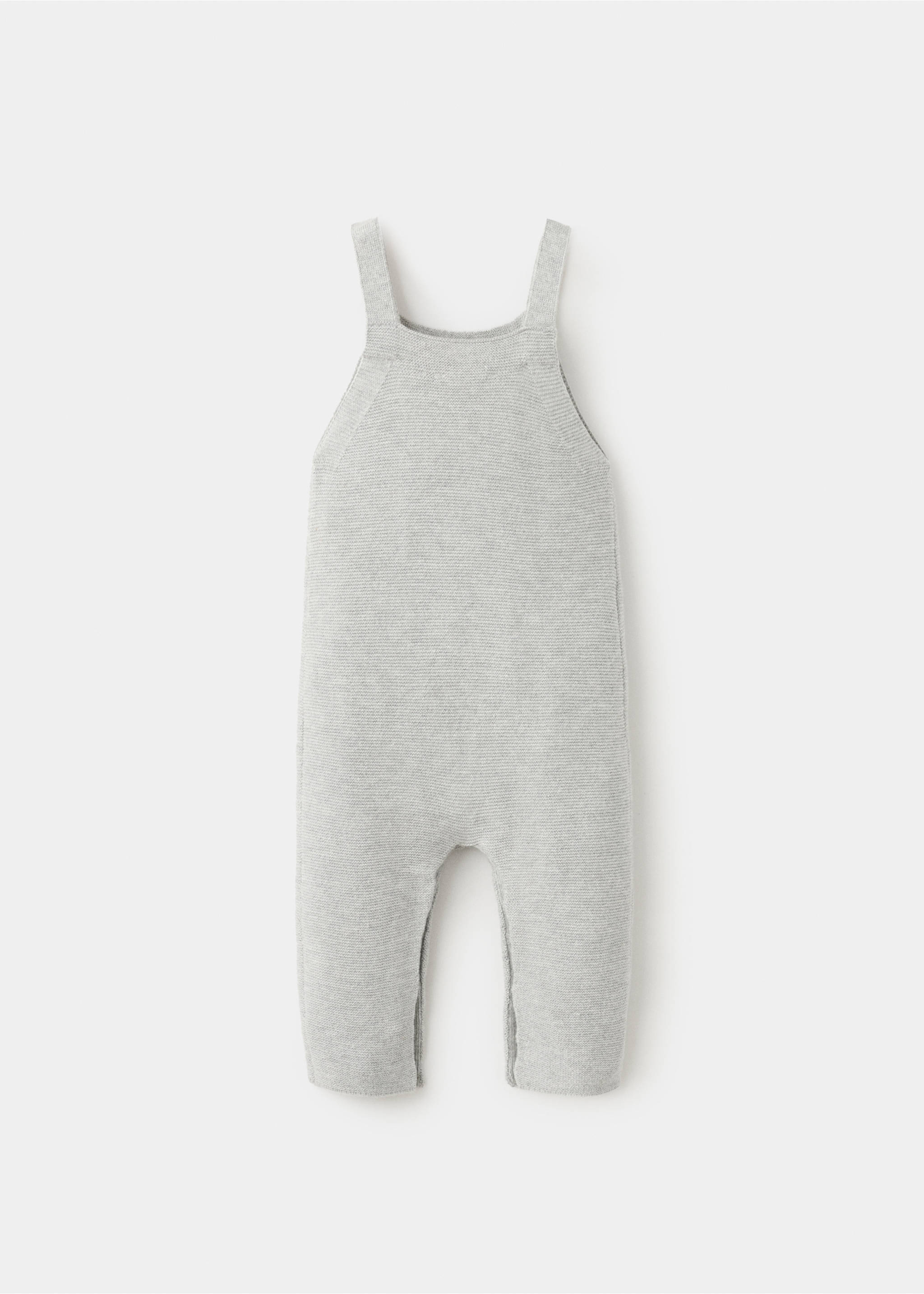 Long knitted dungarees - Reverse of the article, Medium Heather Grey. Ref: 27091235-00.