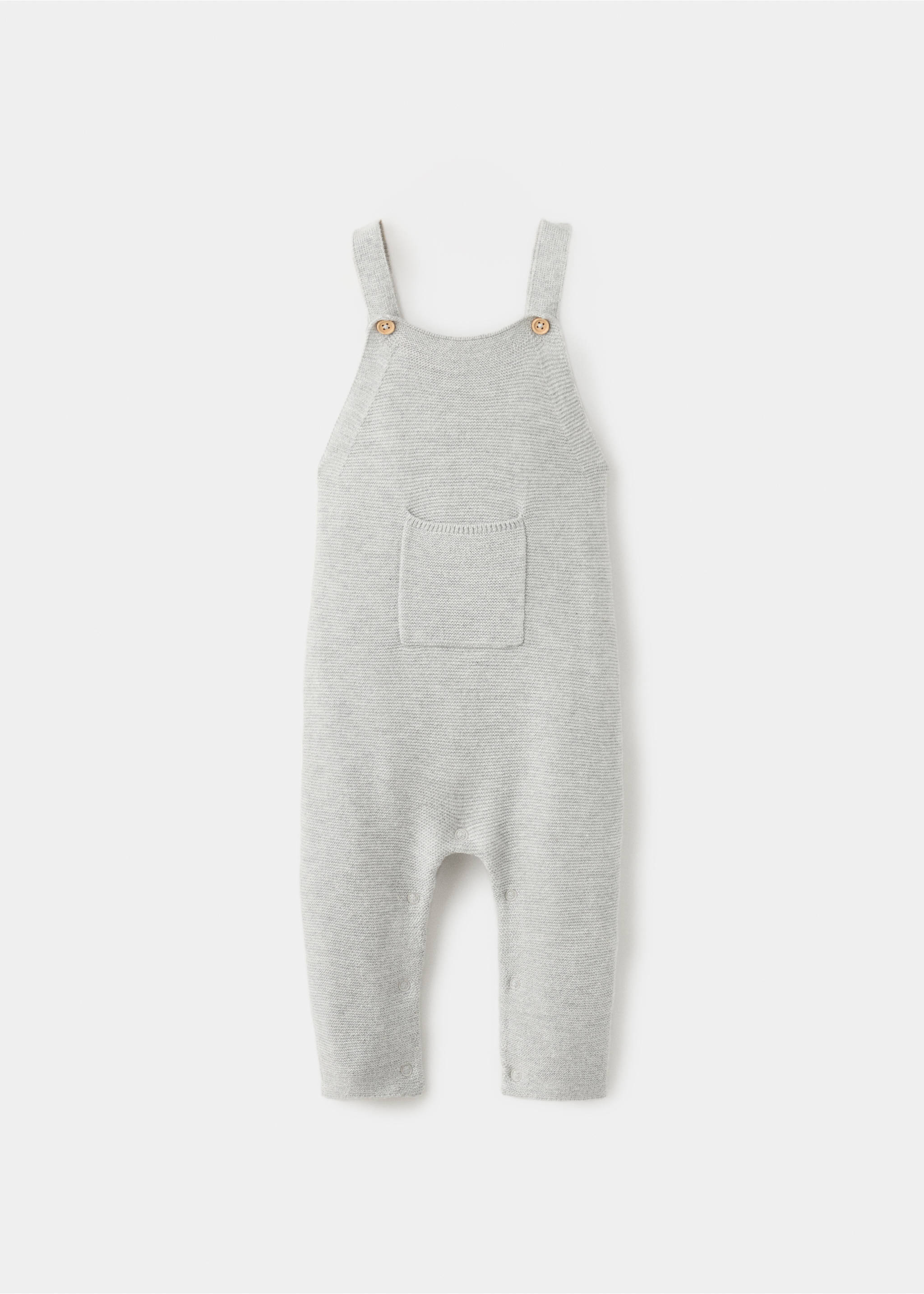 Long knitted dungarees - Article without model, Medium Heather Grey. Ref: 27091235-00.