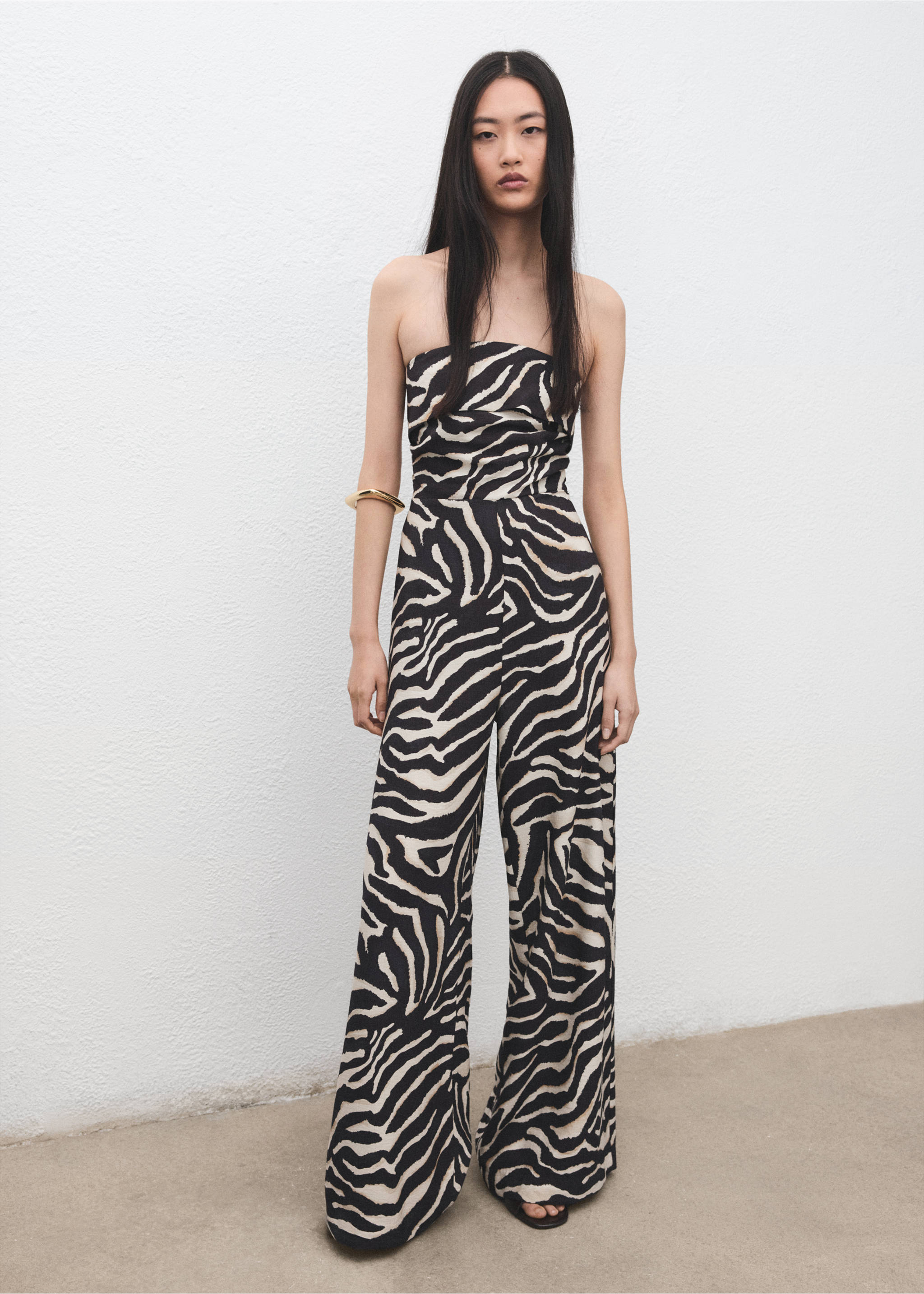 印花露肩连身裤 - null, 黑色. Ref: 27091237-00.