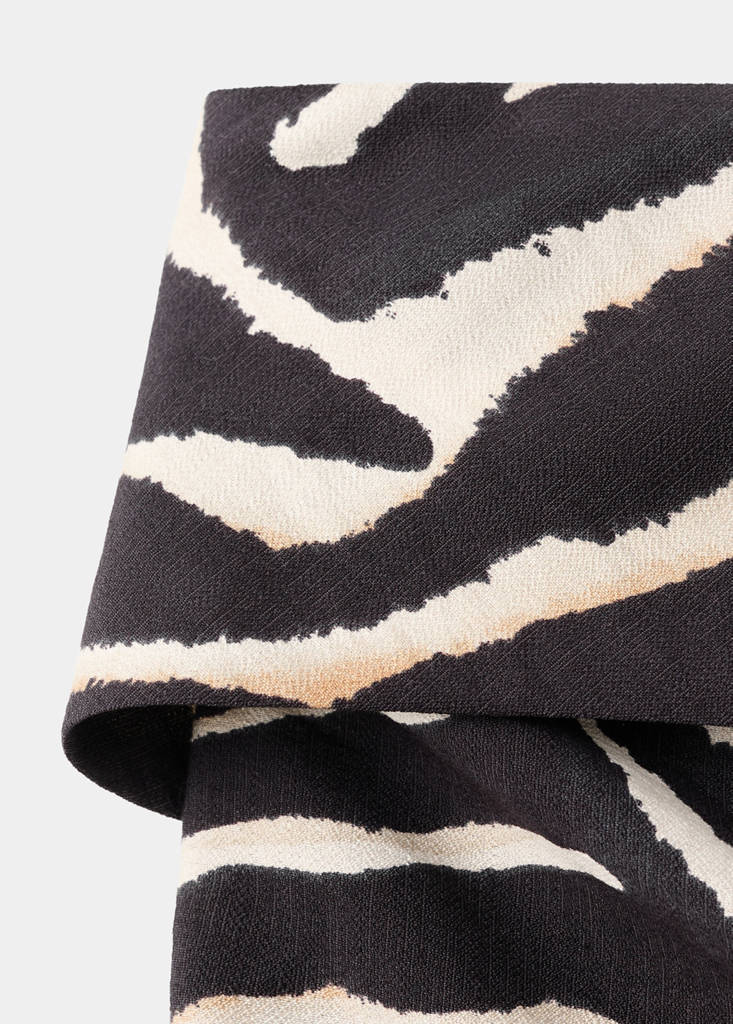 Printed strapless jumpsuit — Black