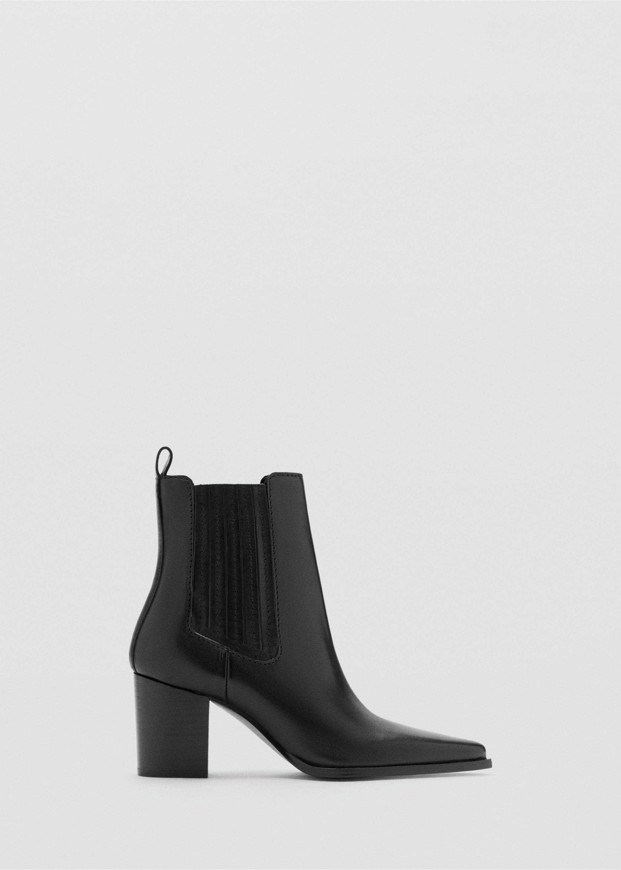 Leather pointed ankle boots - Article without model, Black. Ref: 27091238-00.