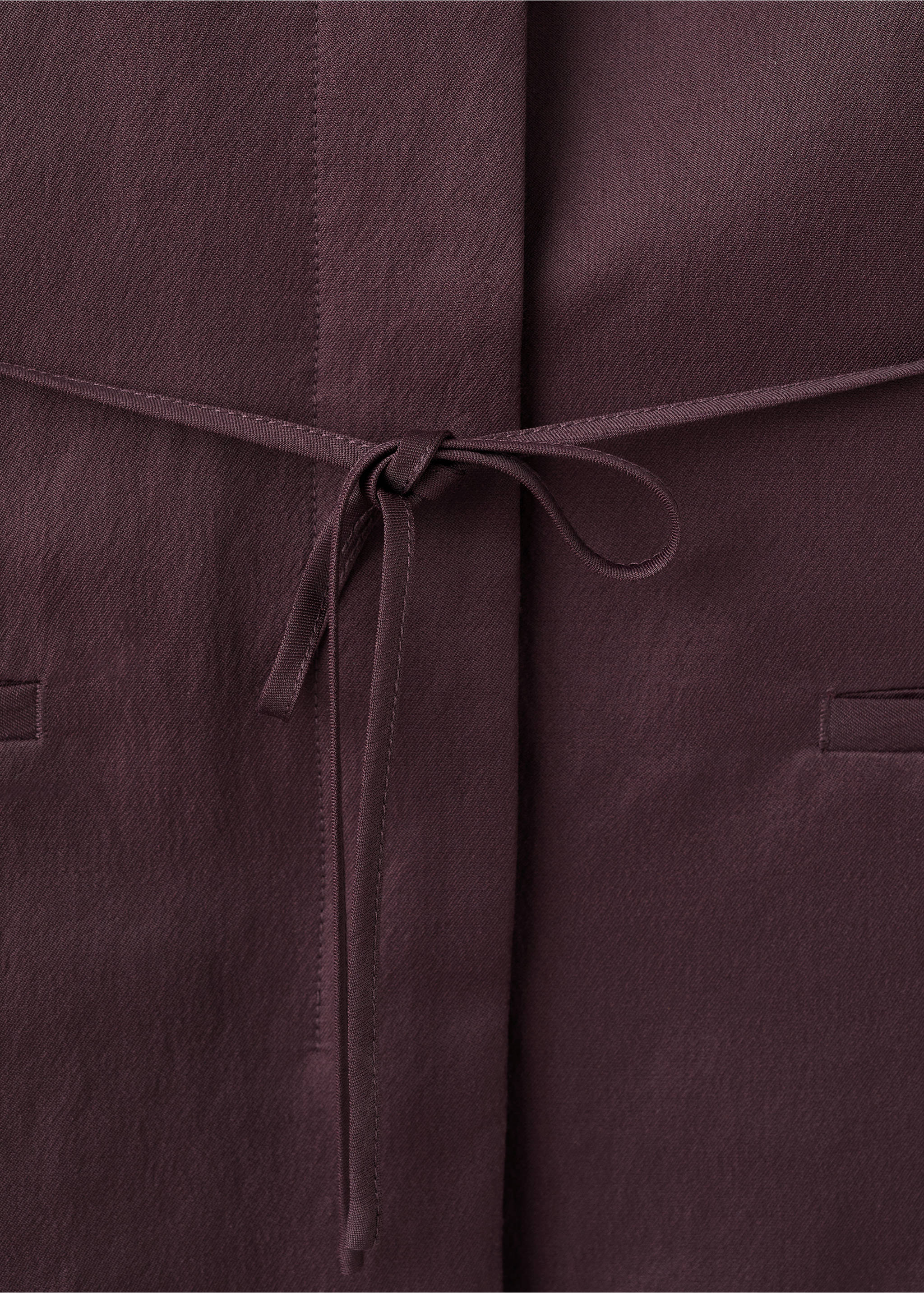 Suit waistcoat with bow - Details of the article 0, Burgundy. Ref: 27091240-00.