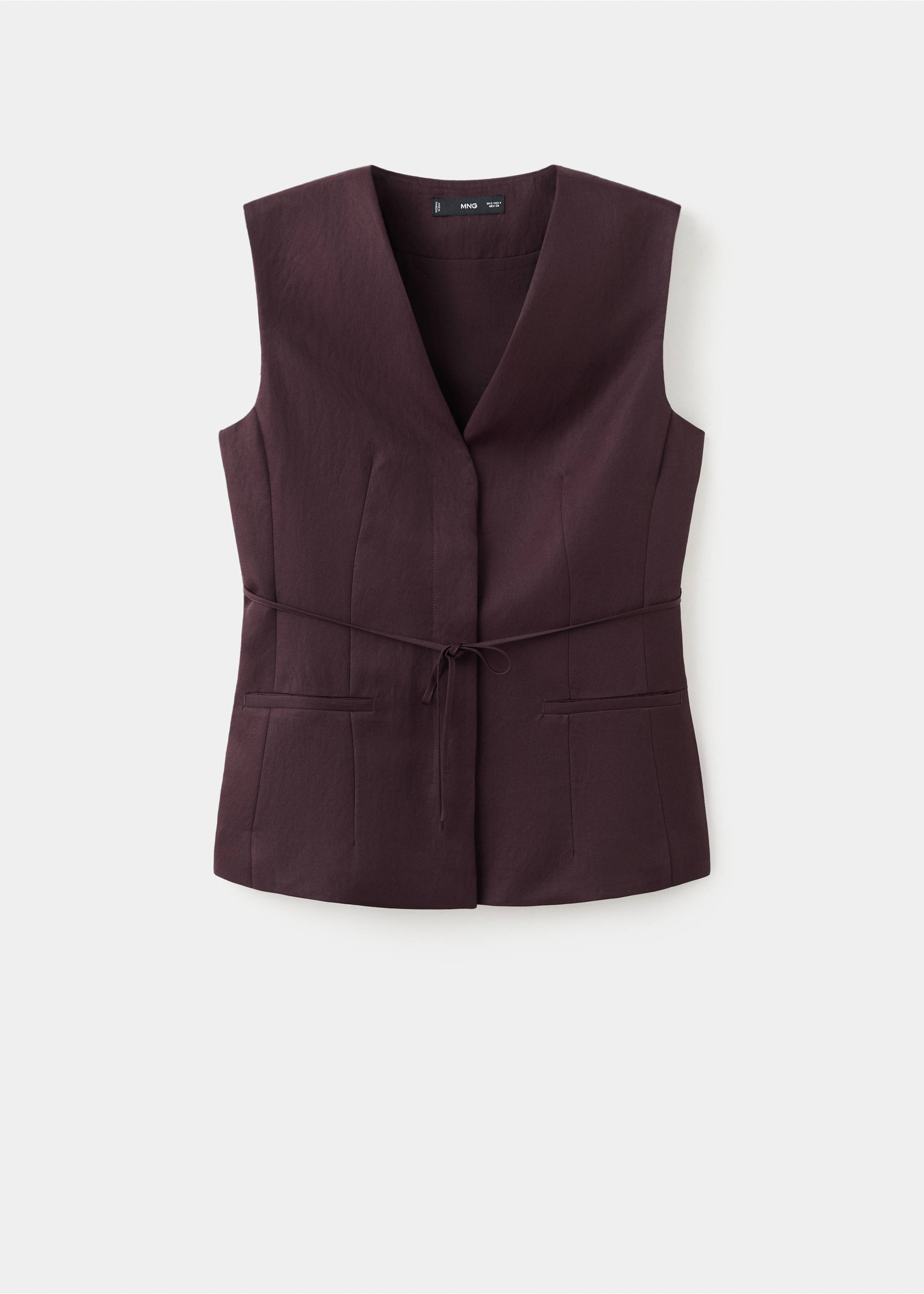 Suit waistcoat with bow - Article without model, Burgundy. Ref: 27091240-00.