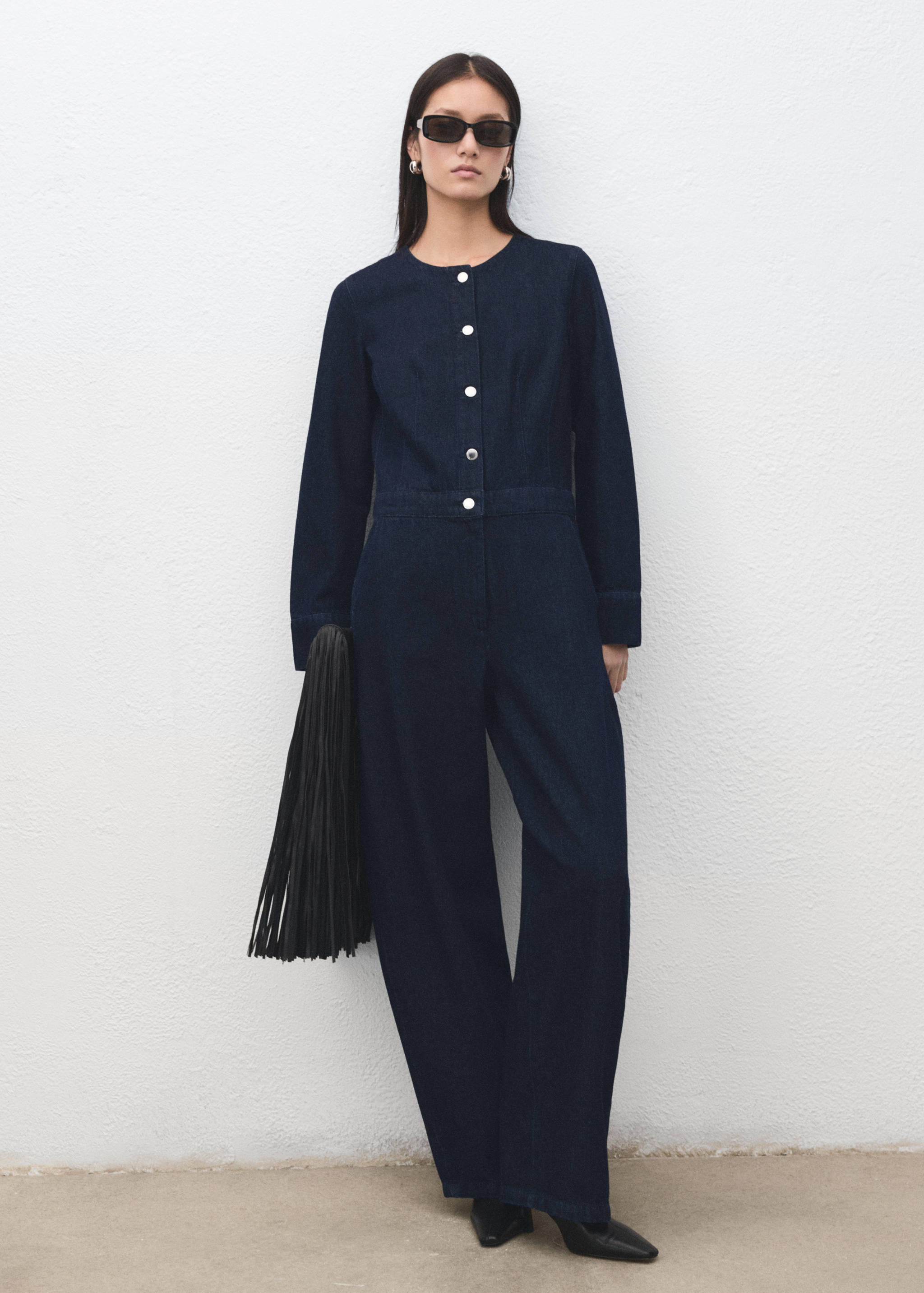 Buttons denim jumpsuit - General plane