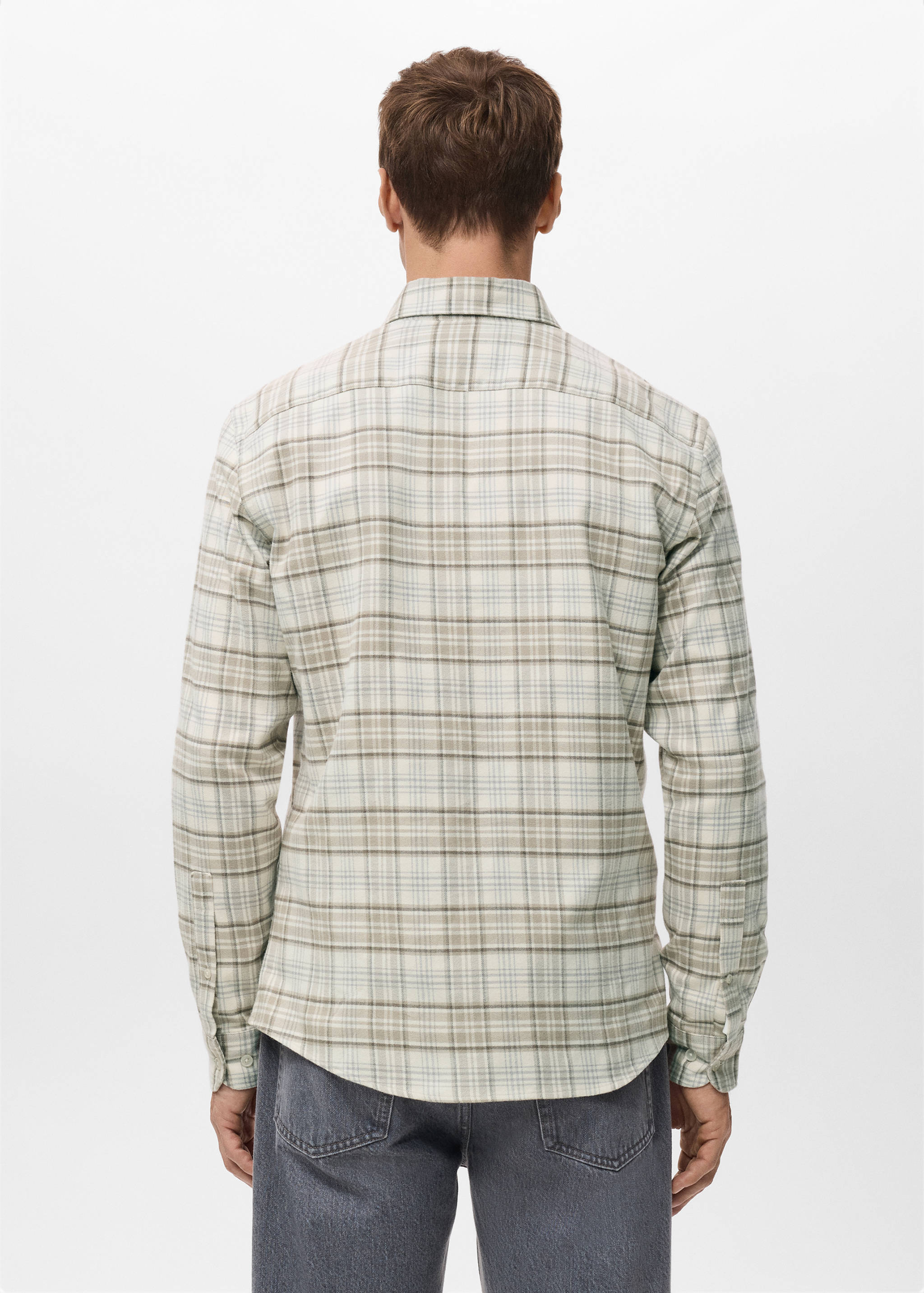 Chemise 100 % coton flanelle carreaux - Verso de l’article