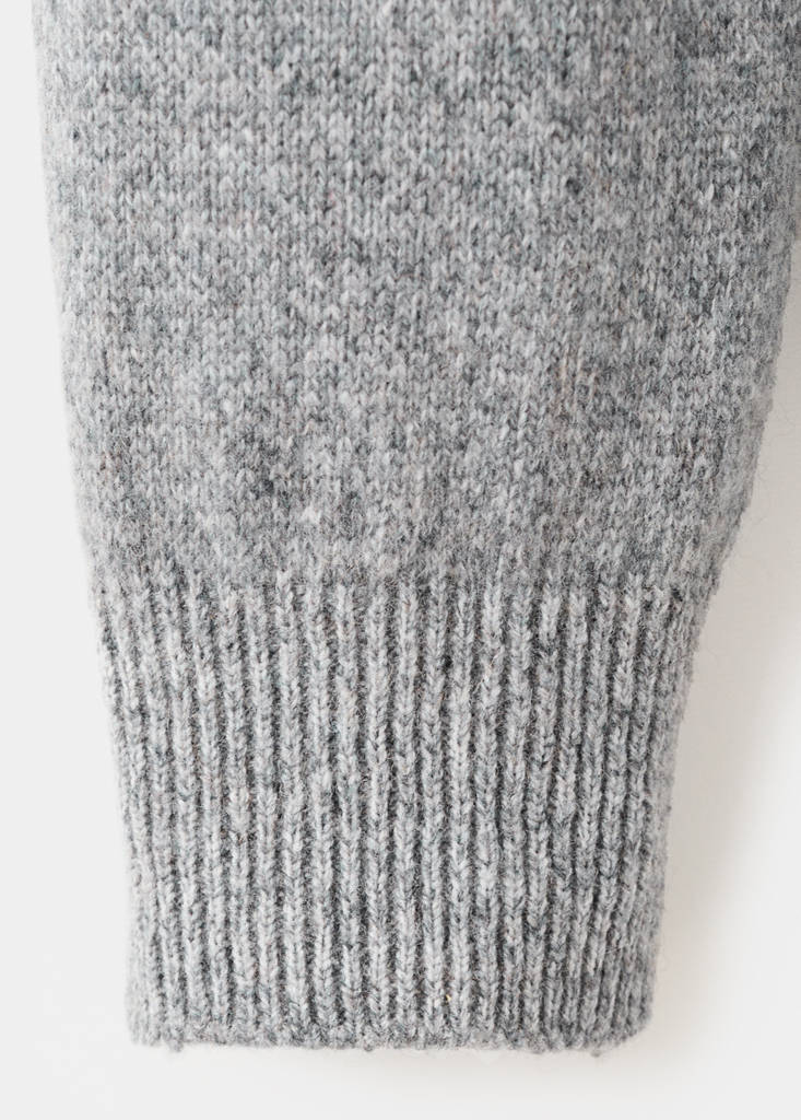 Knitted wool blend polo sweater — Grey