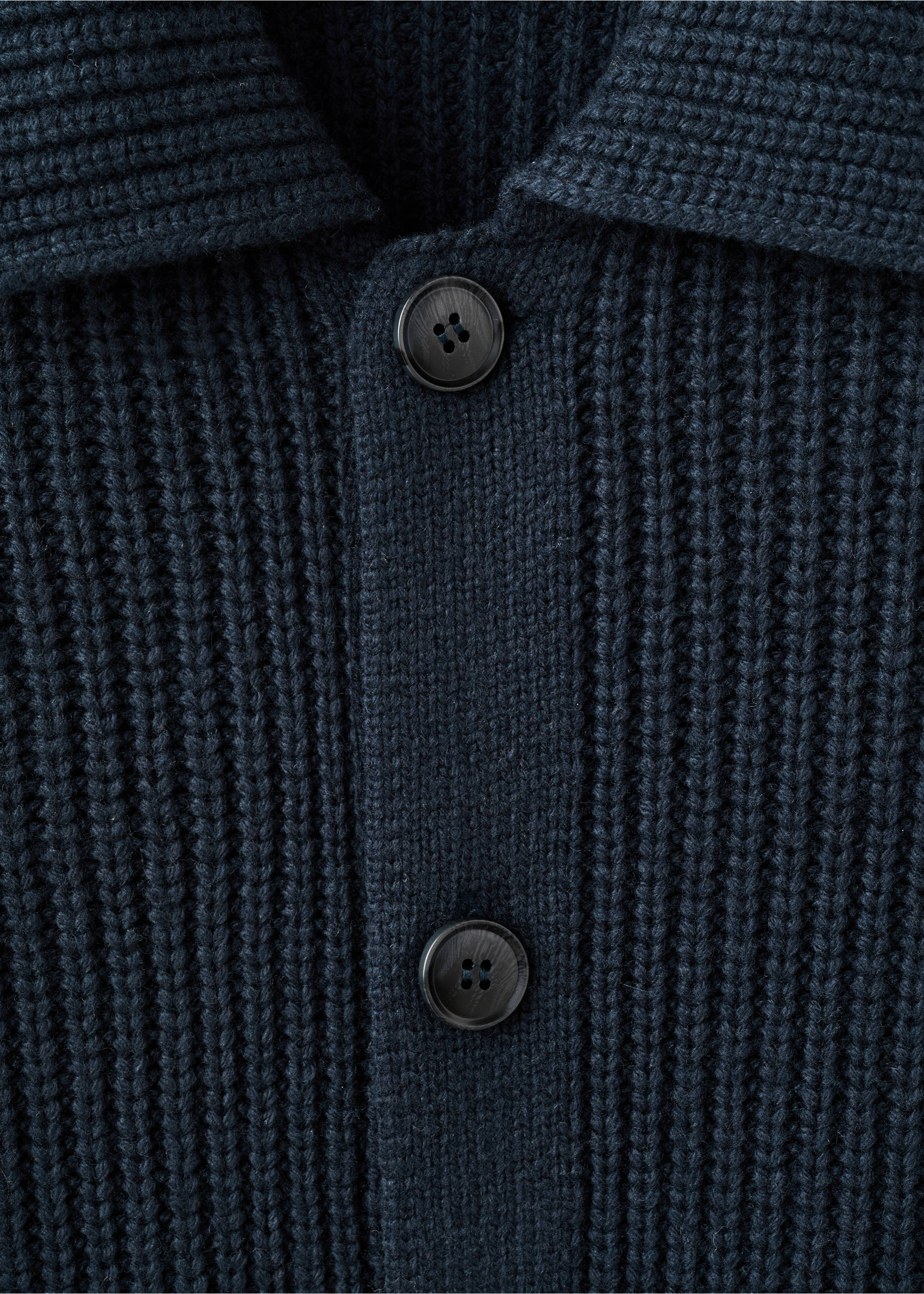 Kalıplı yün karışımlı hırka - Ürün detayı 8, Lacivert. Ref: 27091250-00.