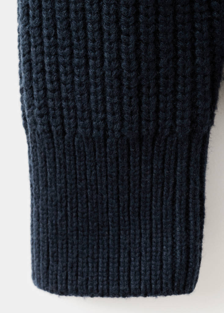 Structured wool-blend cardigan — Navy