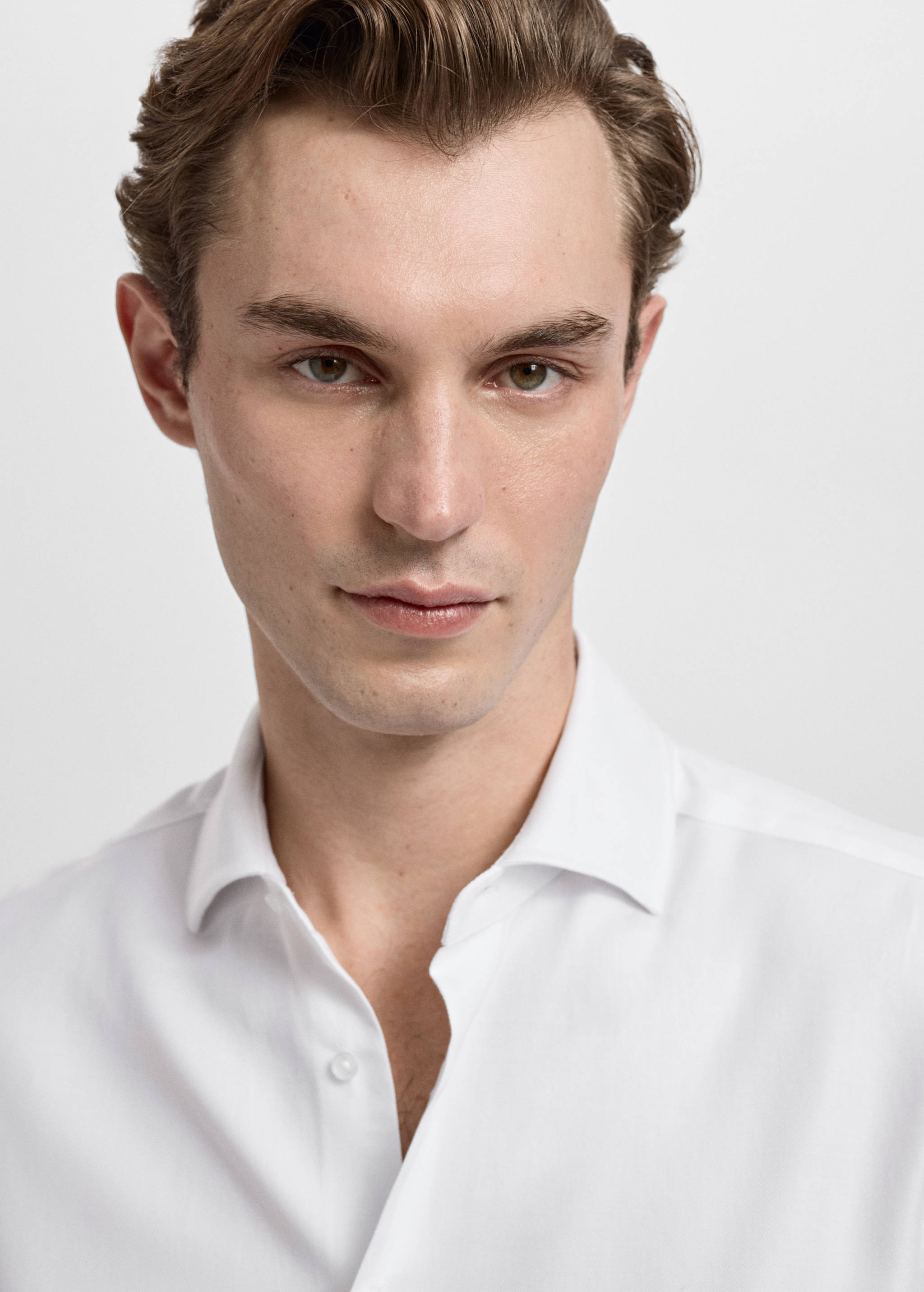 Regular fit cotton suit shirt - Details of the article 1