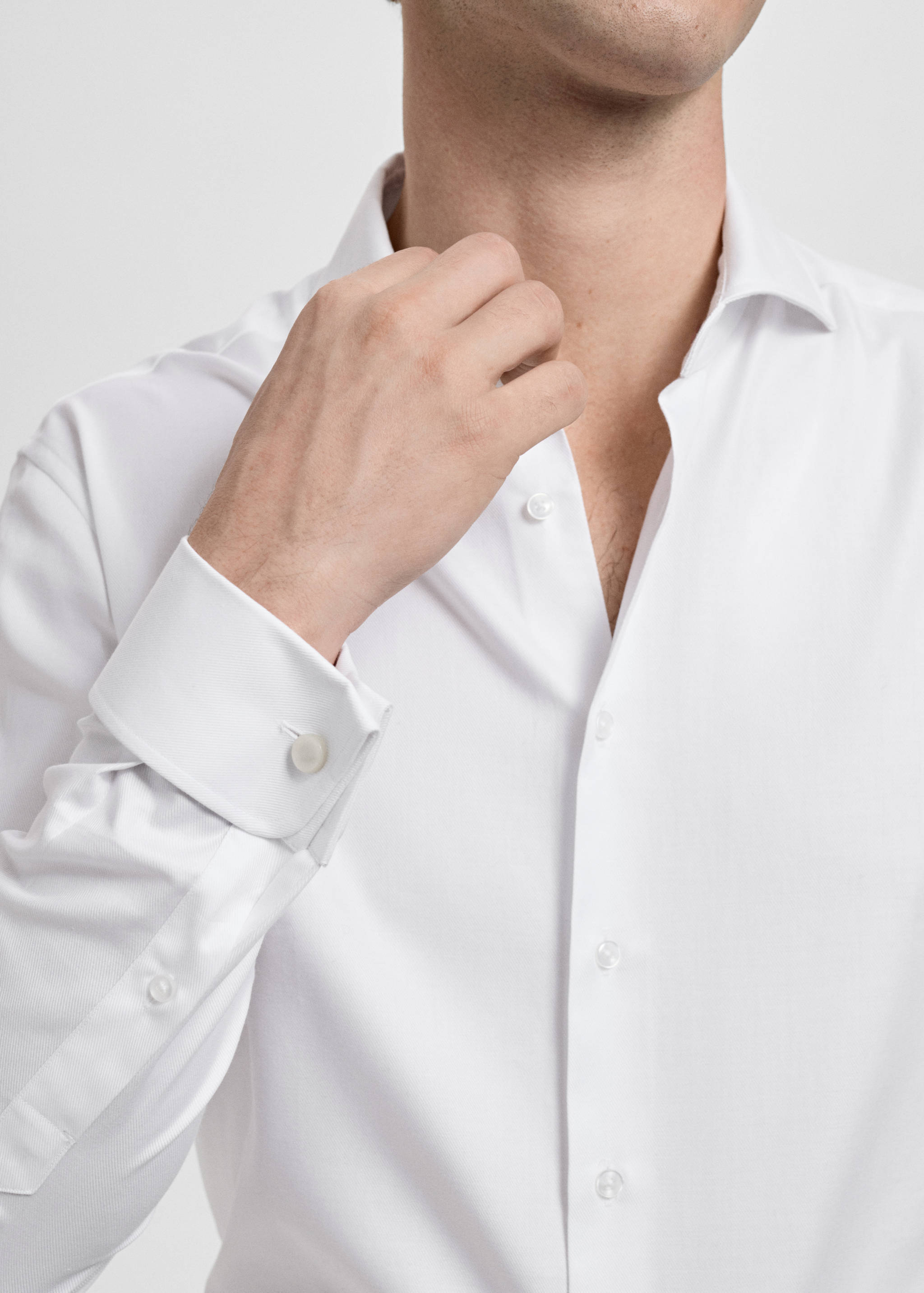 Regular fit cotton suit shirt - Details of the article 6