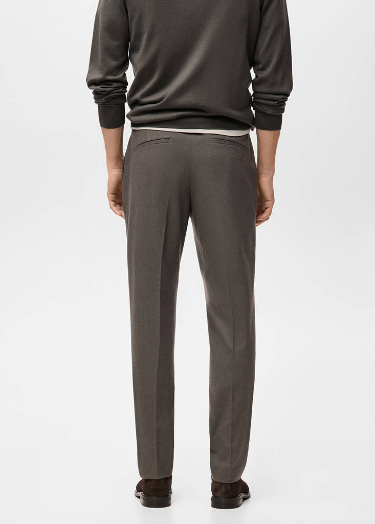 Slim-fit flannel trousers — Medium Brown