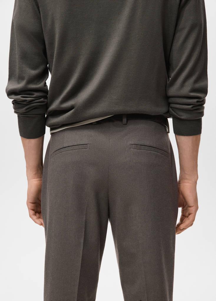 Slim-fit flannel trousers — Medium Brown