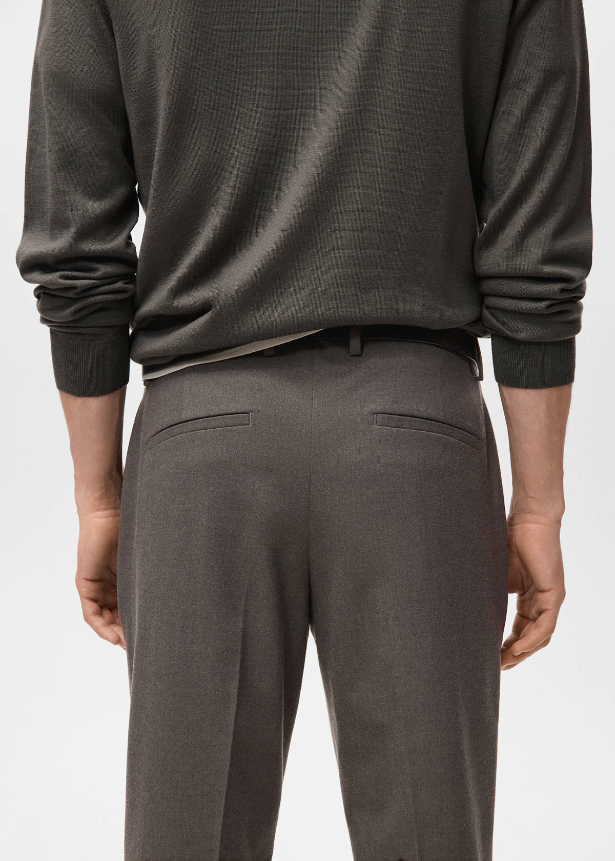 Slim-fit flannel trousers — Medium Brown