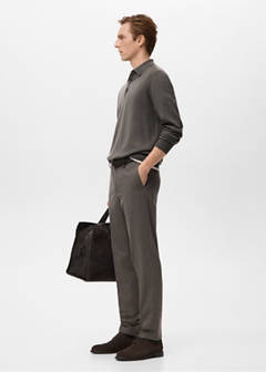Slim-fit flannel trousers — Medium Brown 5