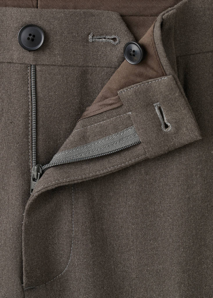 Slim-fit flannel trousers — Medium Brown