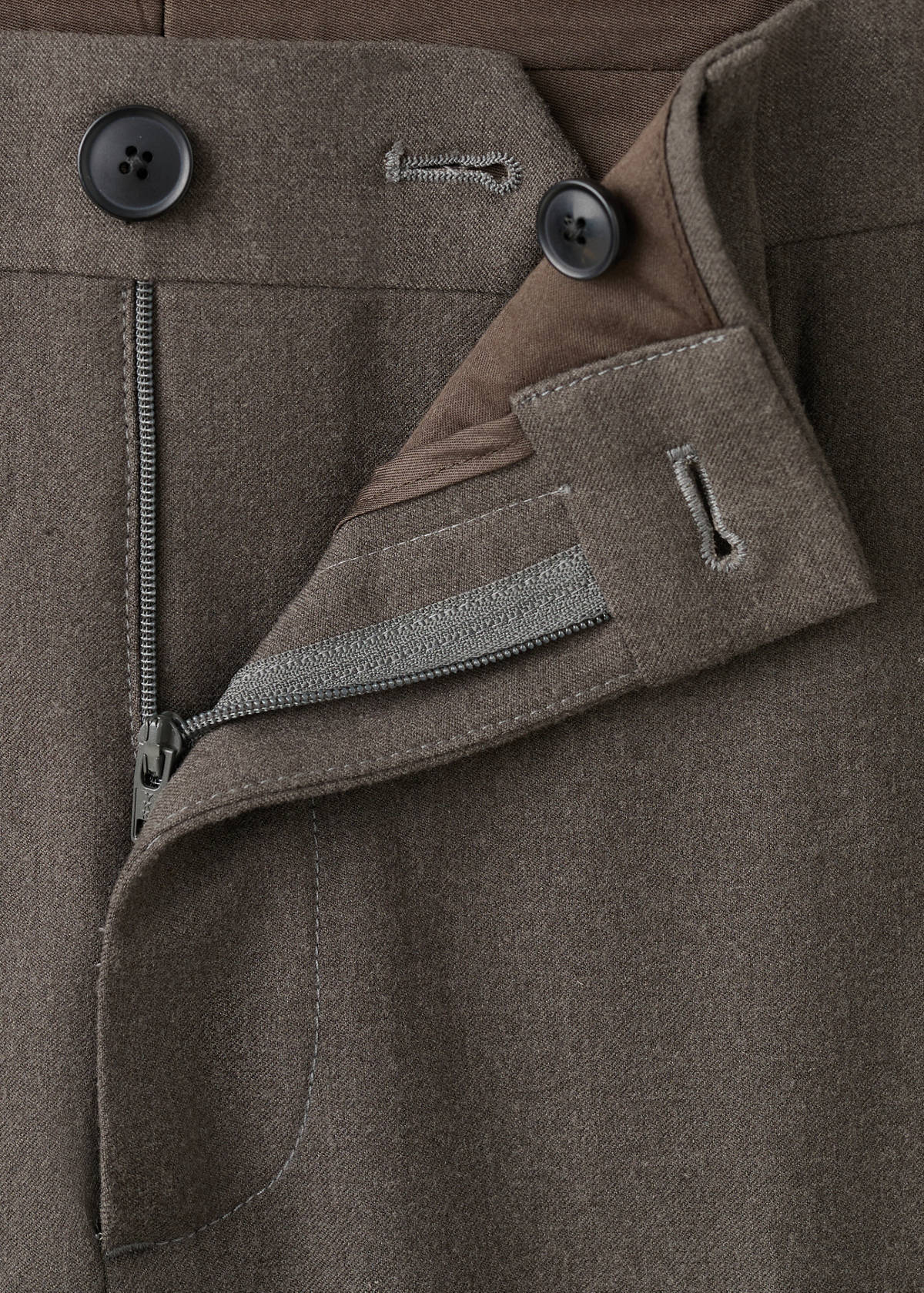 Slim-fit flannel trousers — Medium Brown