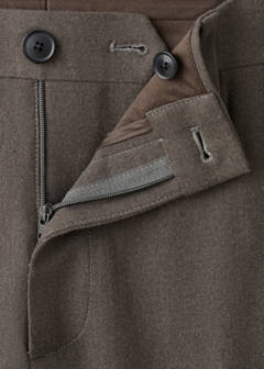 Slim-fit flannel trousers — Medium Brown 9
