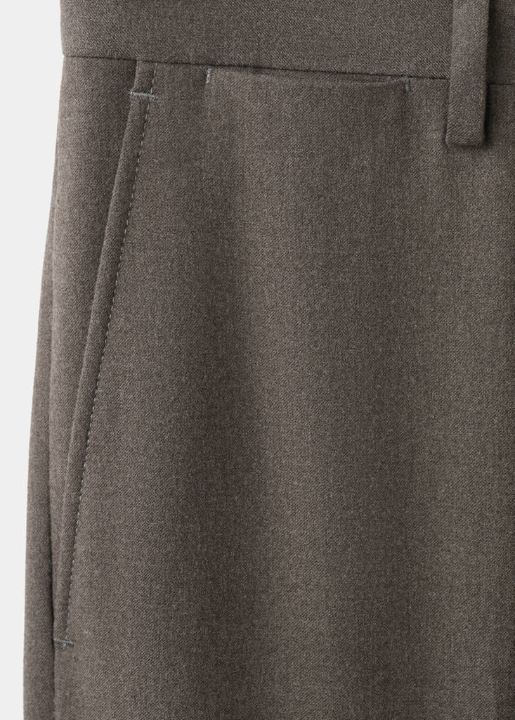 Slim-fit flannel trousers — Medium Brown