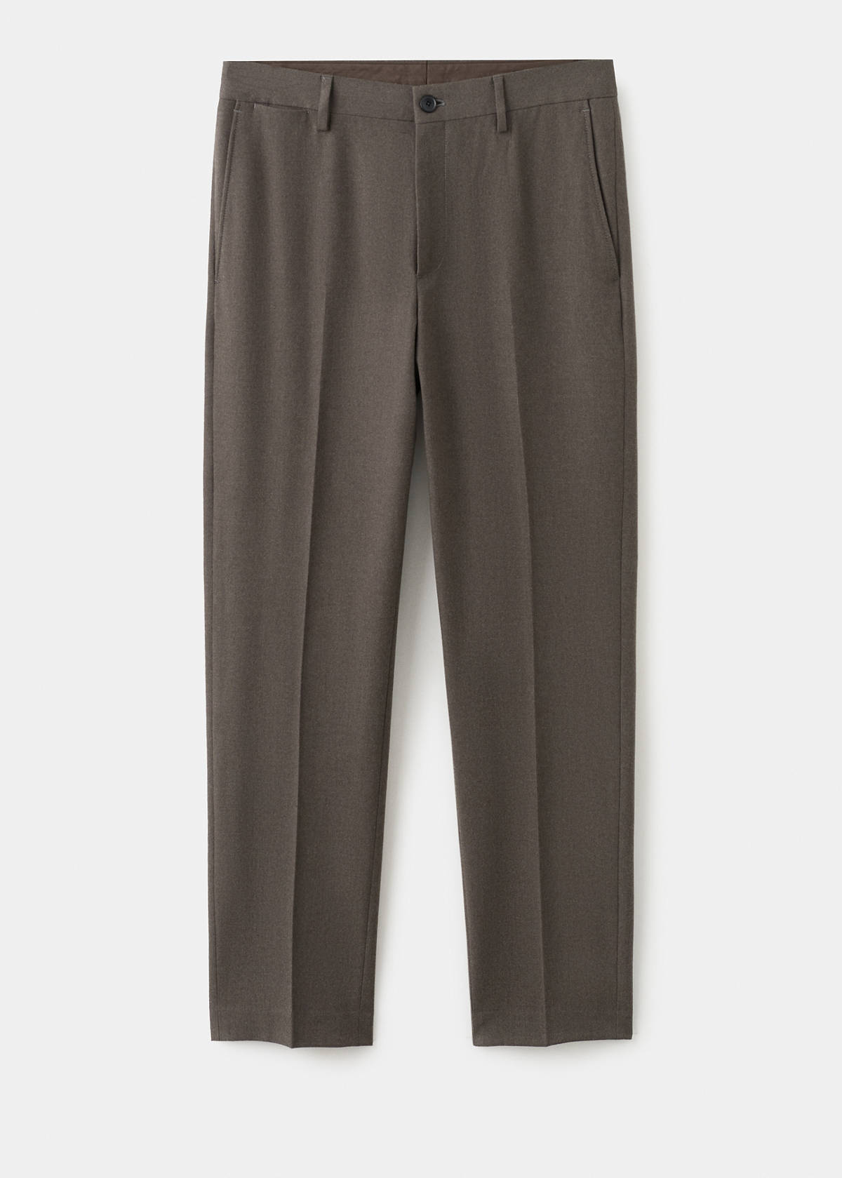 Slim-fit flannel trousers — Medium Brown