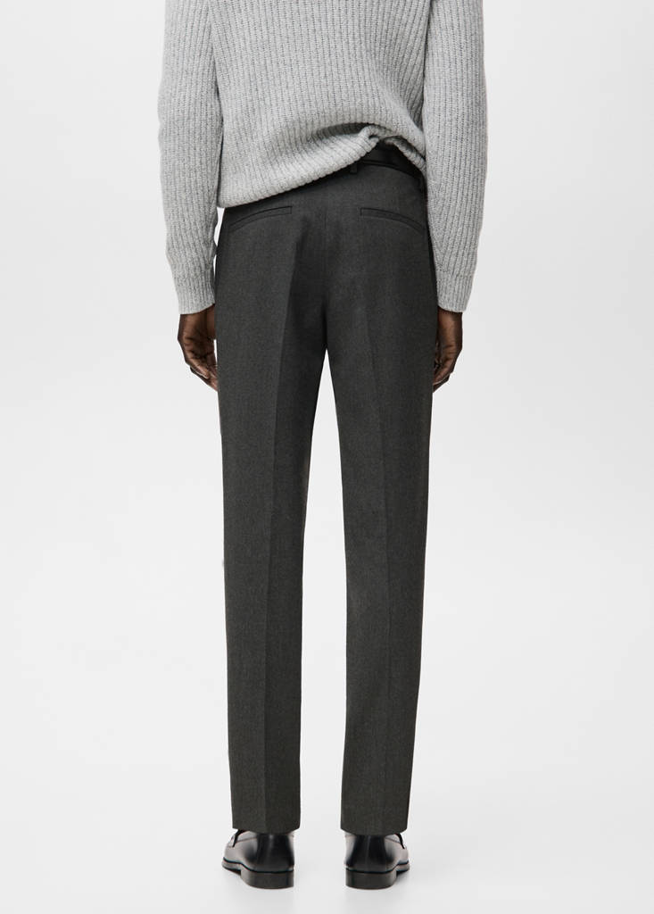 Slim-fit flannel trousers — Dark Heather Grey