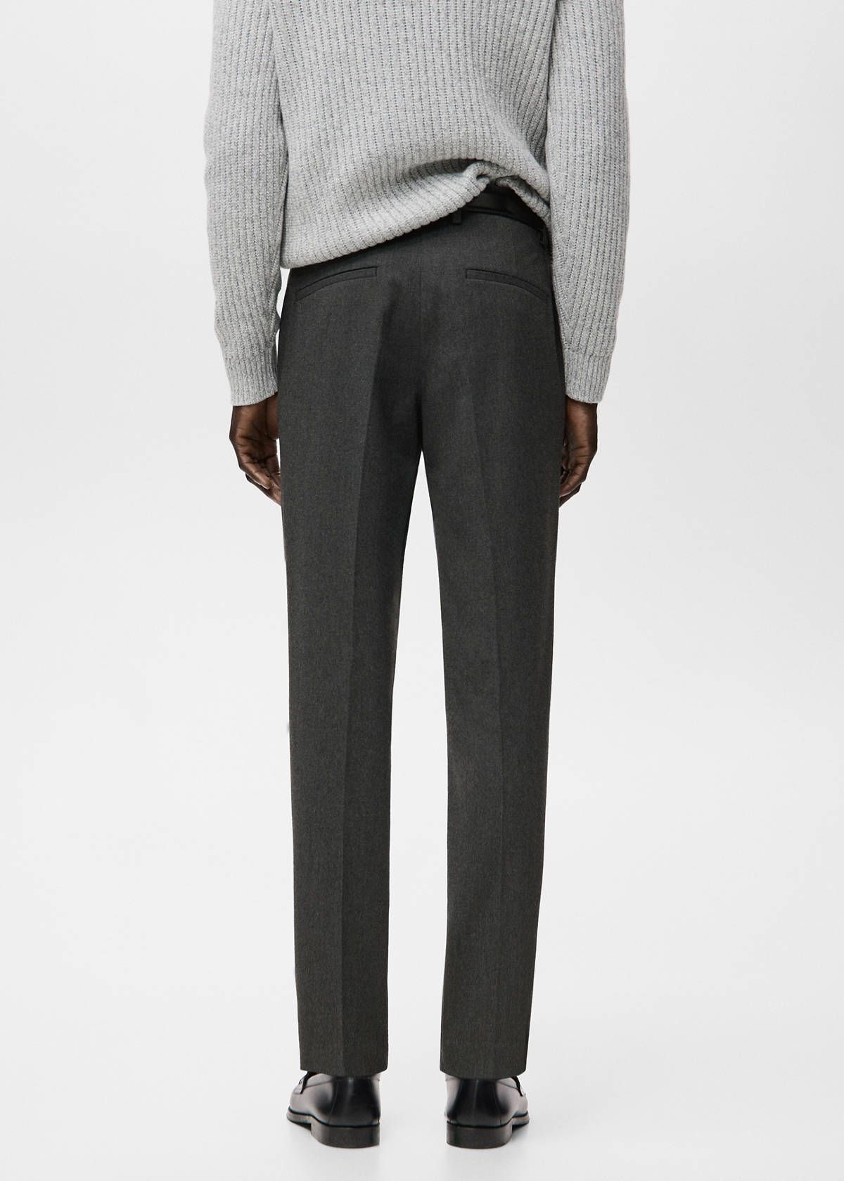 Slim-fit flannel trousers — Dark Heather Grey