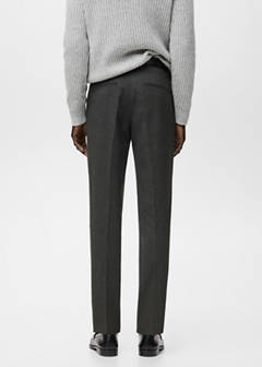 Slim-fit flannel trousers — Dark Heather Grey 3