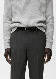 Slim-fit flannel trousers — Dark Heather Grey 4