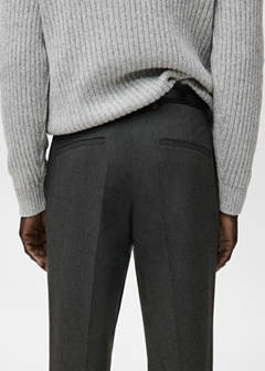 Slim-fit flannel trousers — Dark Heather Grey 6