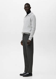 Slim-fit flannel trousers — Dark Heather Grey 5