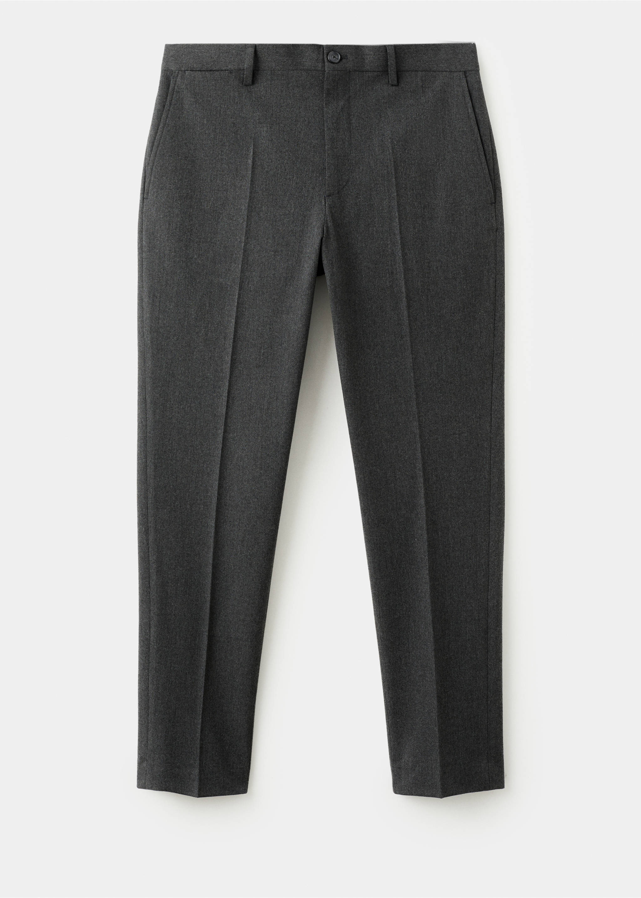 Slim-fit flannel trousers - Article without model, Dark Heather Grey. Ref: 27091256-00.