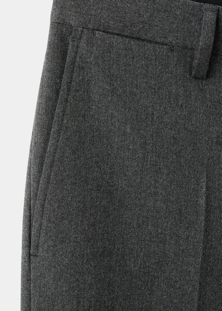 Slim-fit flannel trousers — Dark Heather Grey