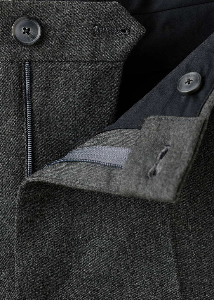 Slim-fit flannel trousers — Dark Heather Grey