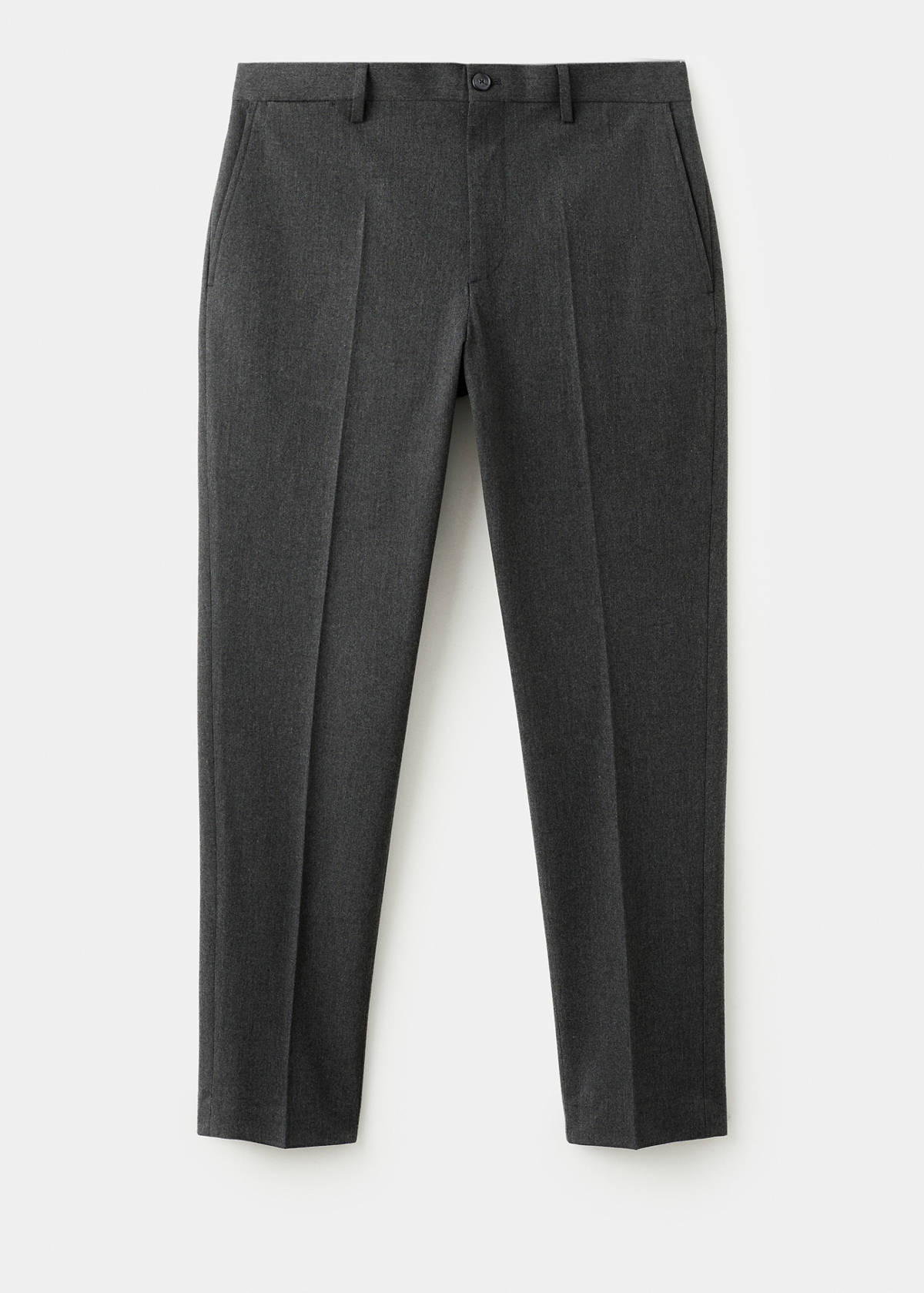 Slim-fit flannel trousers — Dark Heather Grey