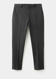 Slim-fit flannel trousers — Dark Heather Grey 7