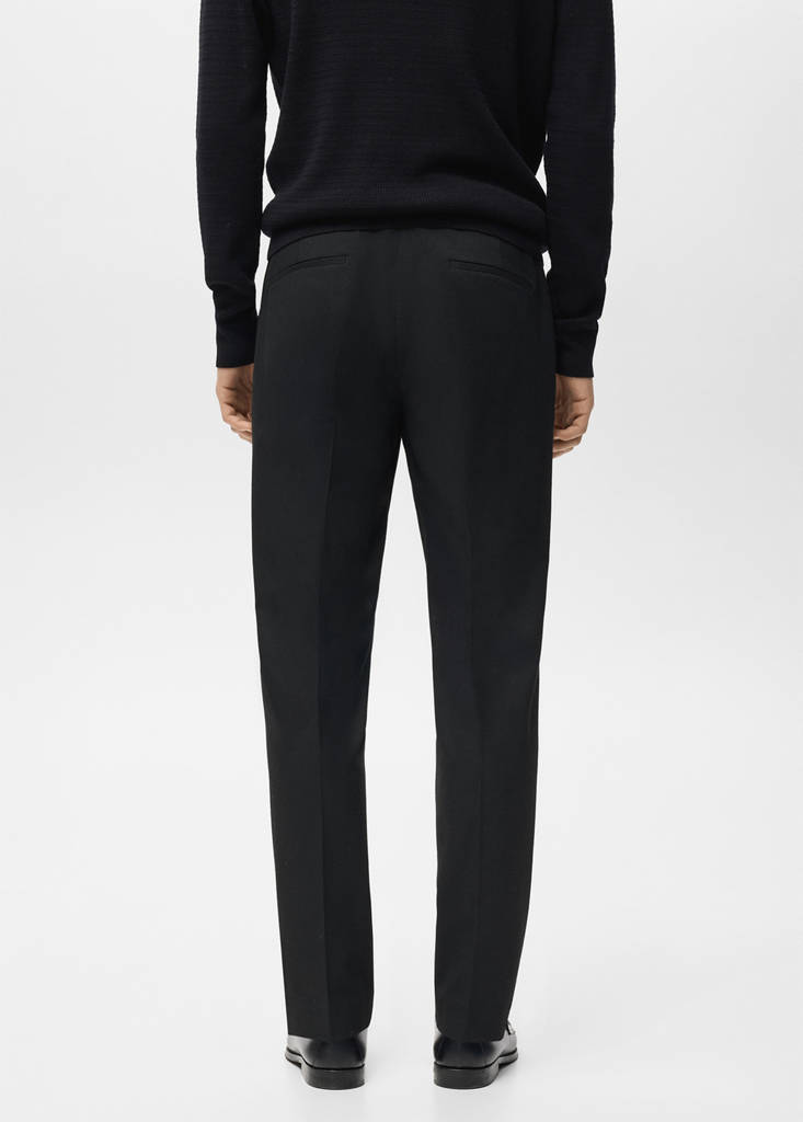 Slim-fit flannel trousers — Black