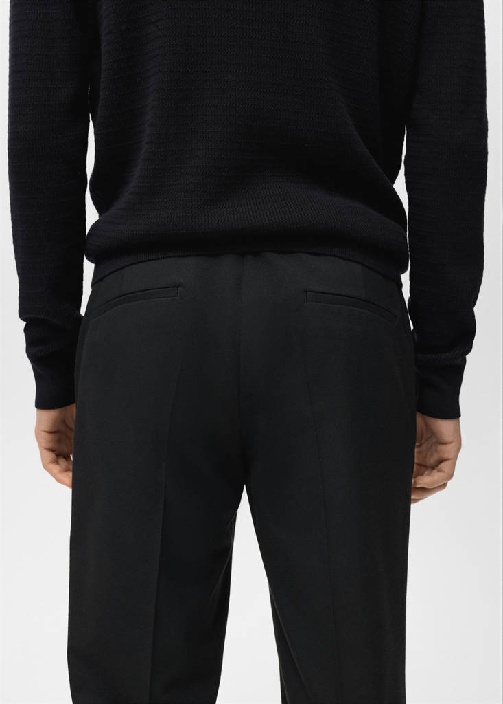 Slim-fit flannel trousers — Black