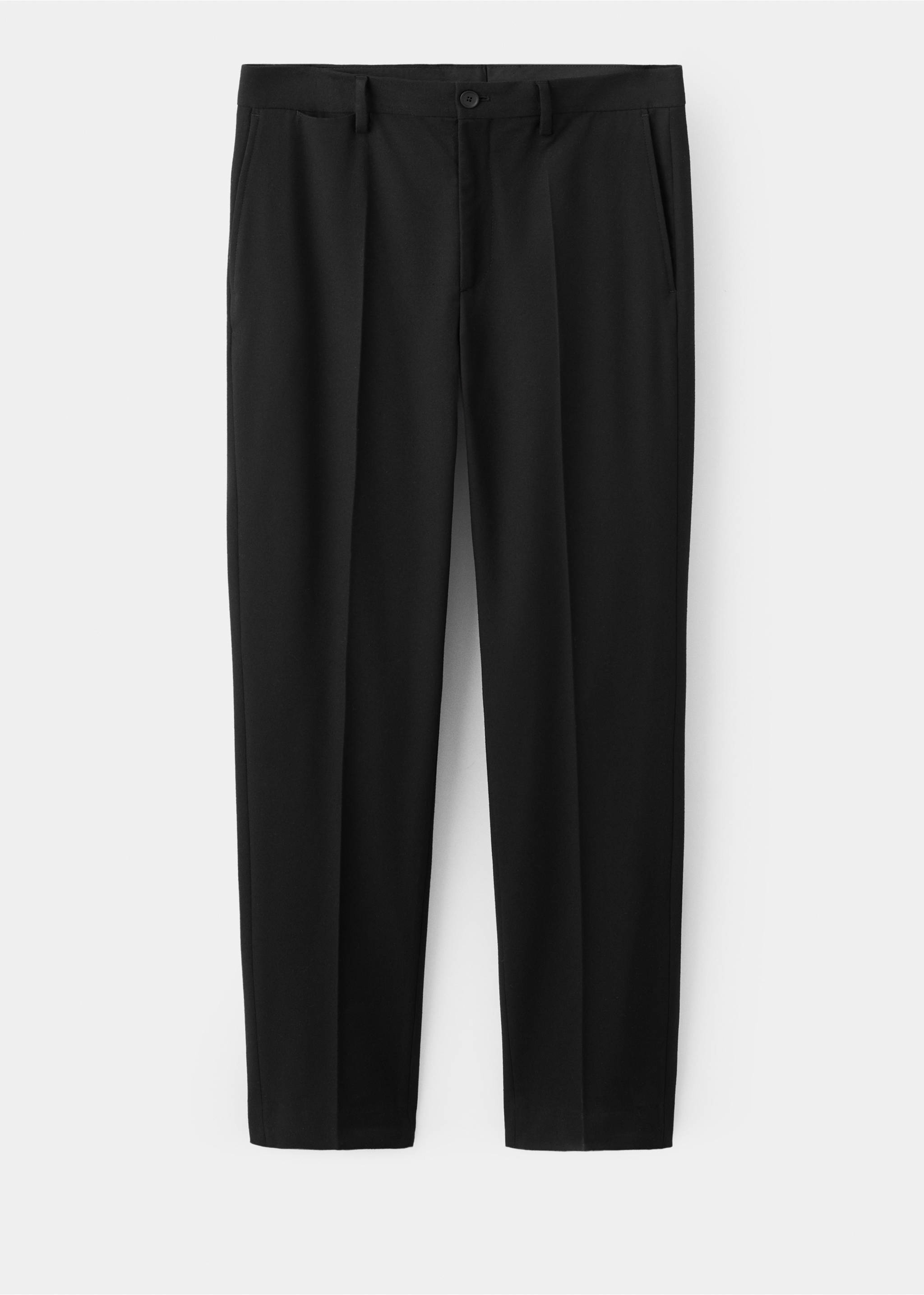 Slim-fit flannel trousers - Article without model, Black. Ref: 27091256-00.