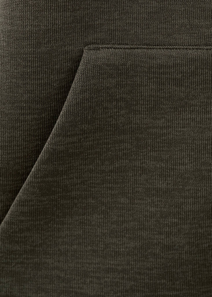 Neoprene effect zip-up sweatshirt — Khaki