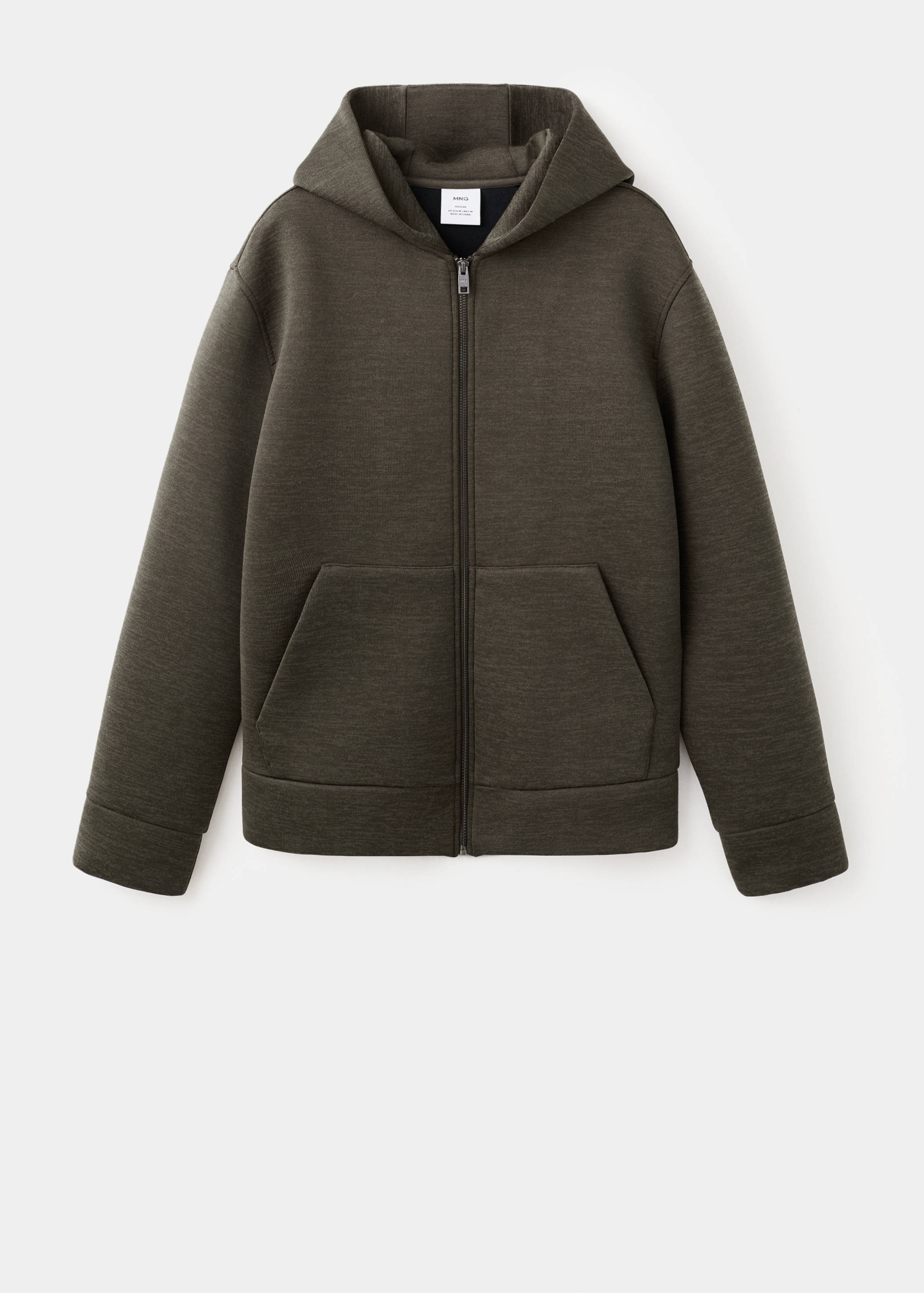 Neoprene effect zip-up sweatshirt - Article without model