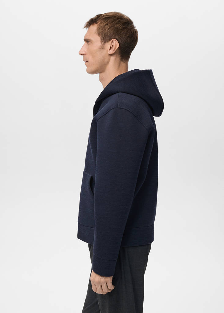 Neoprene effect zip-up sweatshirt — Navy